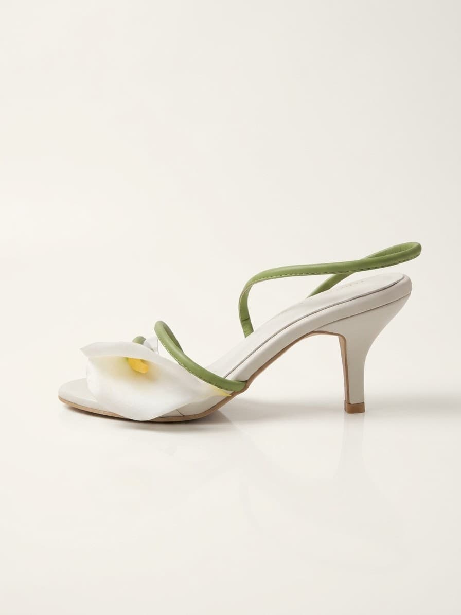 Calla Lily Sandal Heel — Ivory