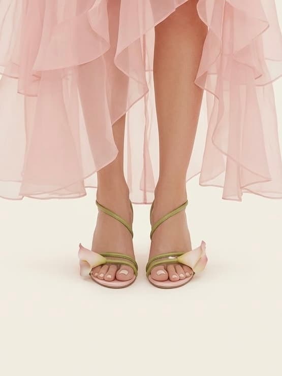 Calla Lily Sandal Heel — Pink thumbnail 4